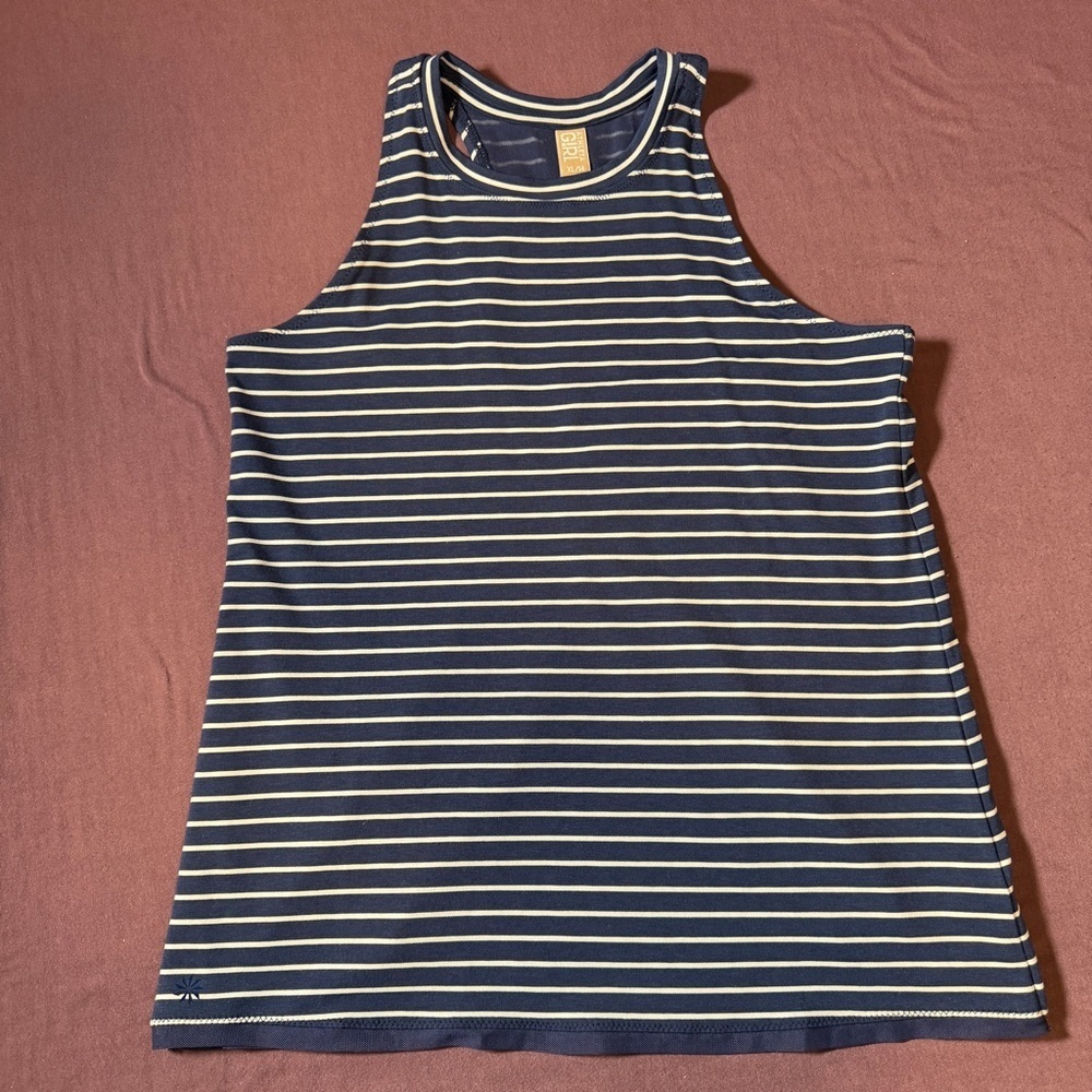 Athleta Girl Ready Set Racerback Tank Top in Navy Stripe - Girls Size XL/14